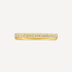 18ct Yellow Gold 3mm Round Offset 0.20ct Diamond Wedding Ring