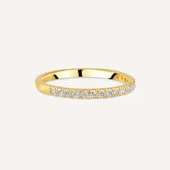9ct Yellow Gold 1.70mm Split Claw 0.20 Diamond Wedding Ring