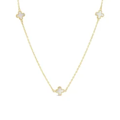 9ct Yellow Gold Mother of Pearl Petal Necklet