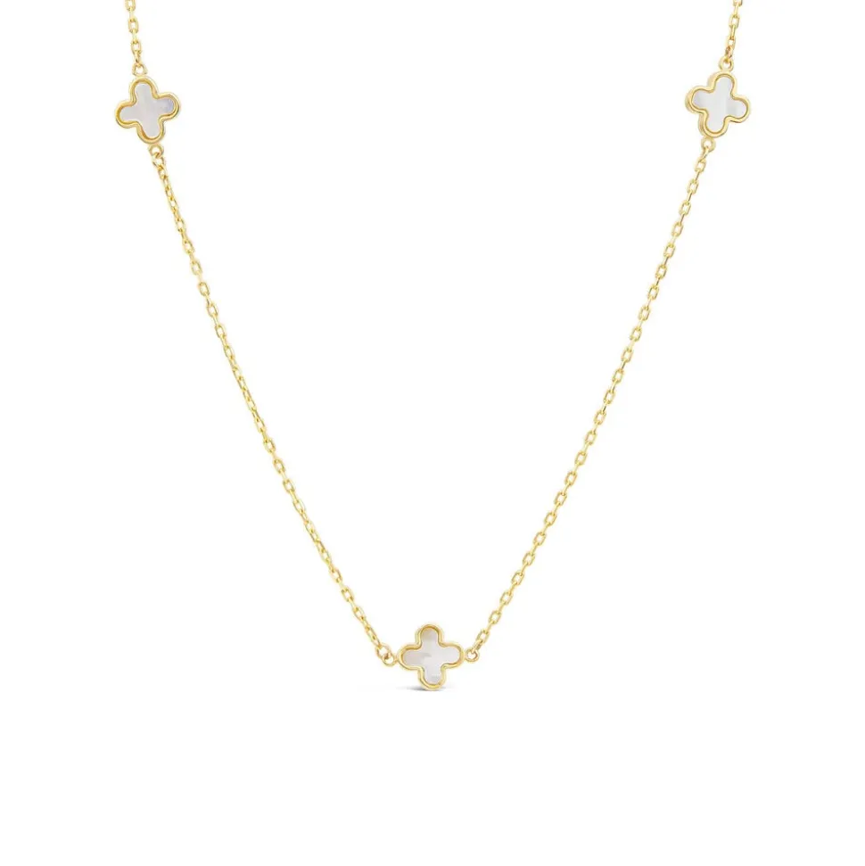 9ct Yellow Gold Mother of Pearl Petal Necklet