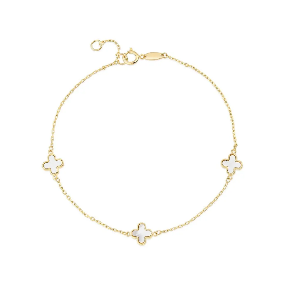 9ct Yellow Gold Mother of Pearl Petal Bracelet