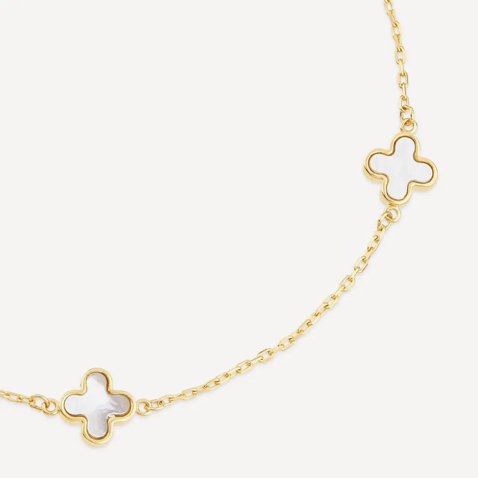9ct Yellow Gold Mother of Pearl Petal Bracelet