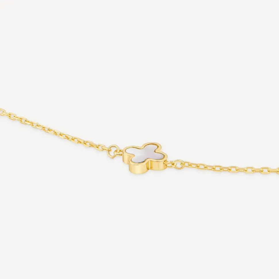 9ct Yellow Gold Mother of Pearl Petal Bracelet