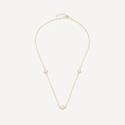 9ct Yellow Gold Mother of Pearl Petal Necklet