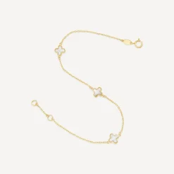 9ct Yellow Gold Mother of Pearl Petal Bracelet
