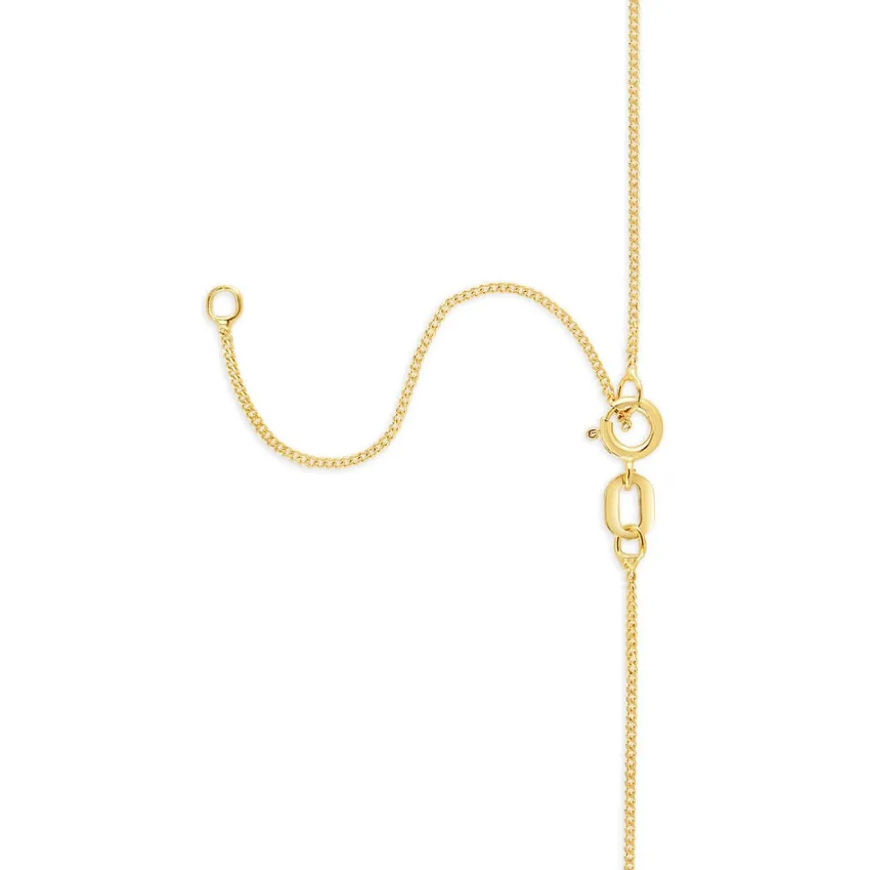 9ct Yellow Gold Multi Colour Half Moon Pendant (Chain Included)