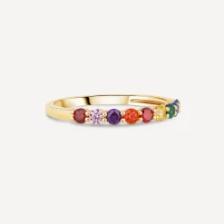 9ct Yellow Gold Multi Colour Cubic Zirconia Set Eternity Ring