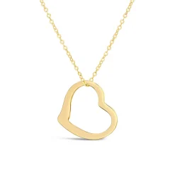 9ct Yellow Gold Open Dangling Heart Necklet