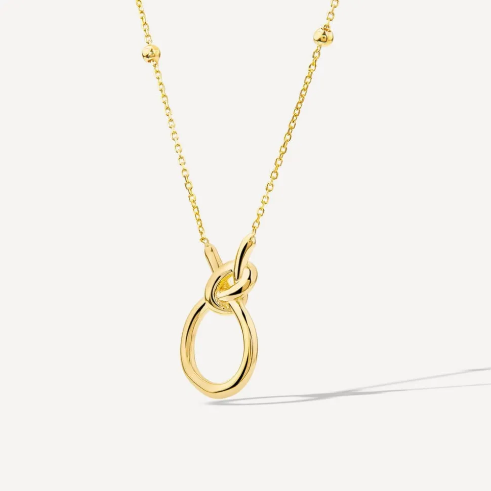 9ct Yellow Gold Open Knot Bead Chain Necklet