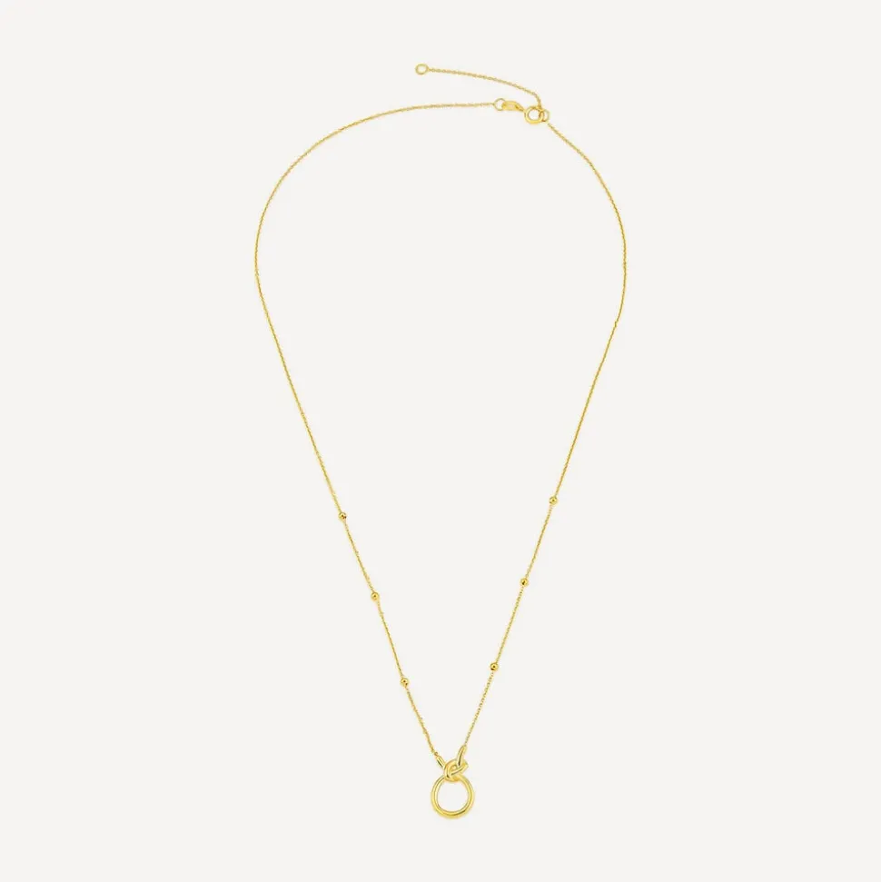 9ct Yellow Gold Open Knot Bead Chain Necklet