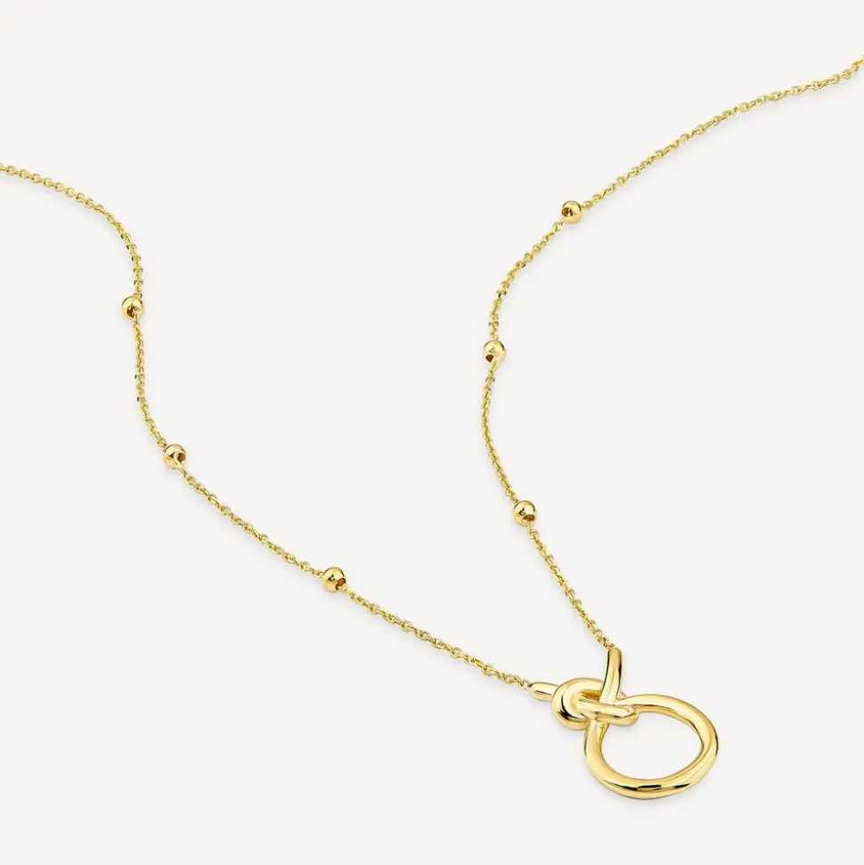 9ct Yellow Gold Open Knot Bead Chain Necklet