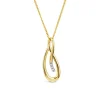 9ct Yellow Gold Open Loop Diamond Set Pendant