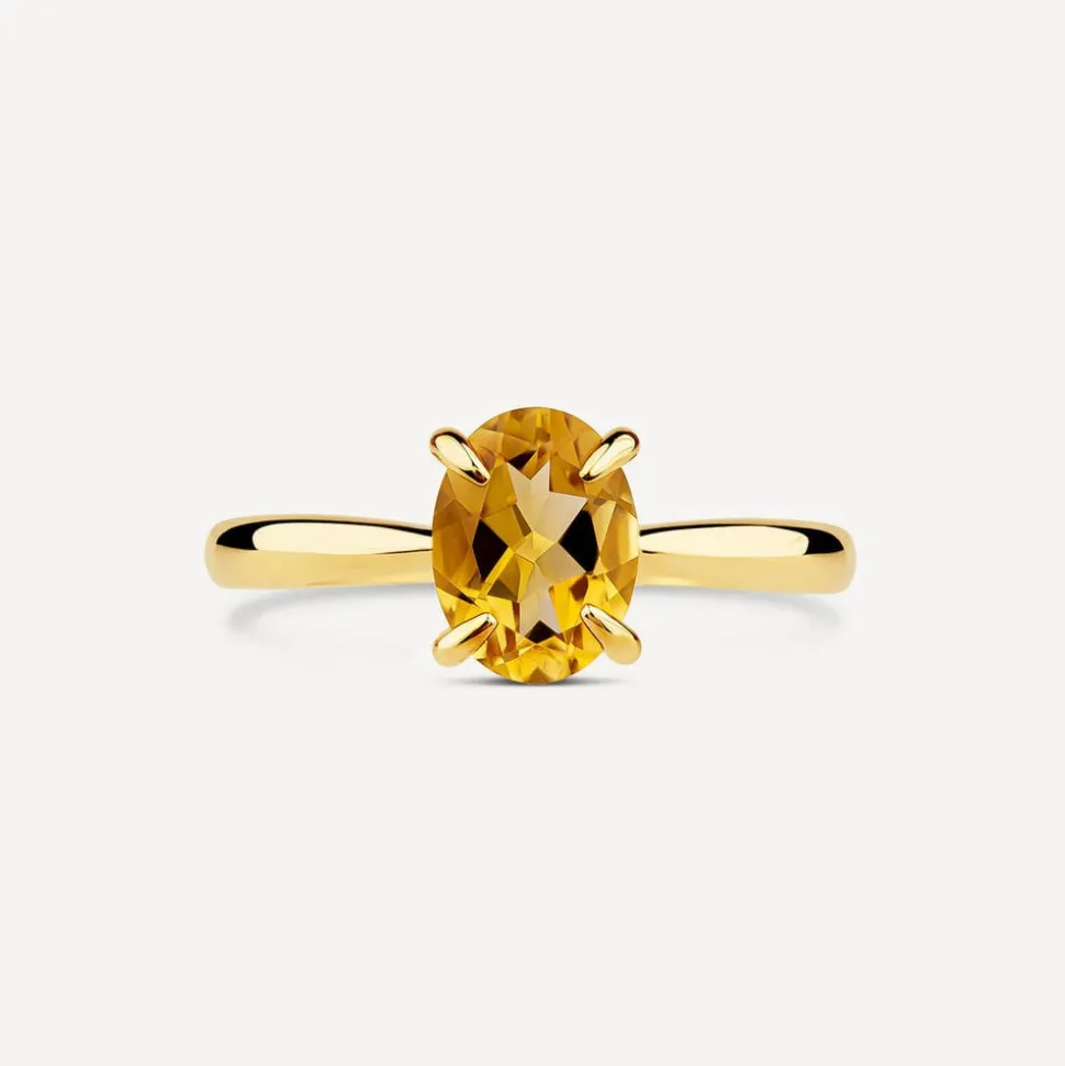 9ct Yellow Gold Oval Citrine Ring