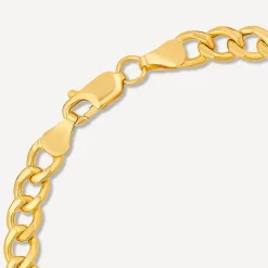 9ct Yellow Gold Oval Curb Chain Bracelet