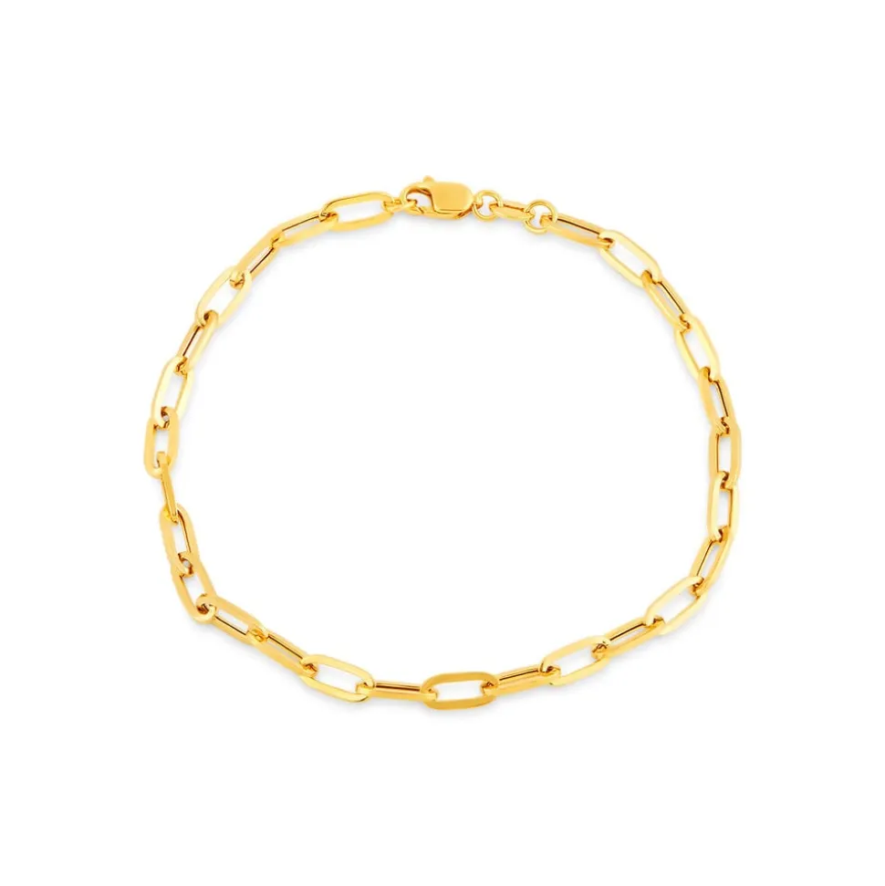 9ct Yellow Gold Paper link Diamond Cut Bracelet