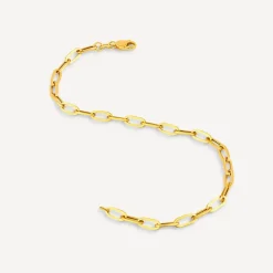 9ct Yellow Gold Paper link Diamond Cut Bracelet