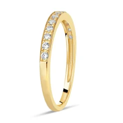 9ct Yellow Gold Pave Set Cubic Zirconia Eternity Ring