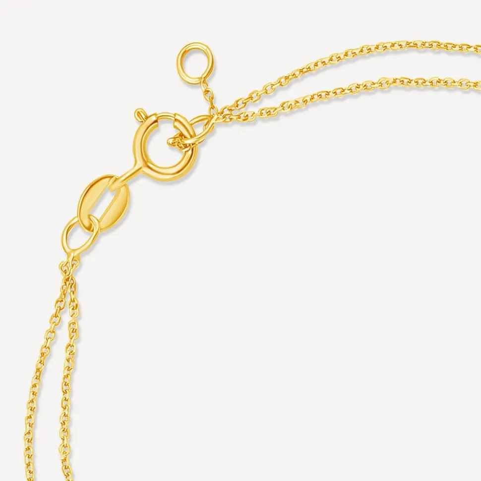 9ct Yellow Gold Pearl & Beads Two Strand Bracelet