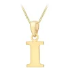 9ct Yellow Gold Plain Initial I Pendant (Chain Included)