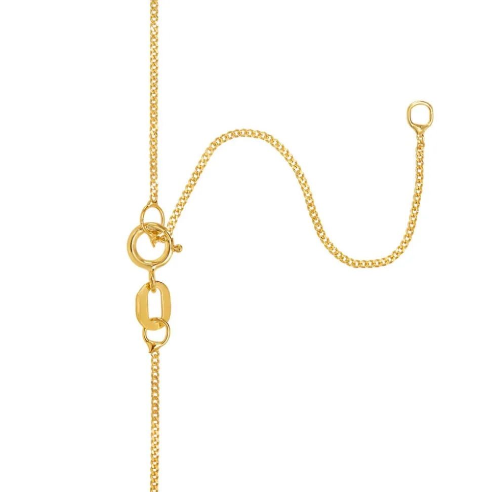 9ct Yellow Gold Plain Initial C Pendant (Chain Included)