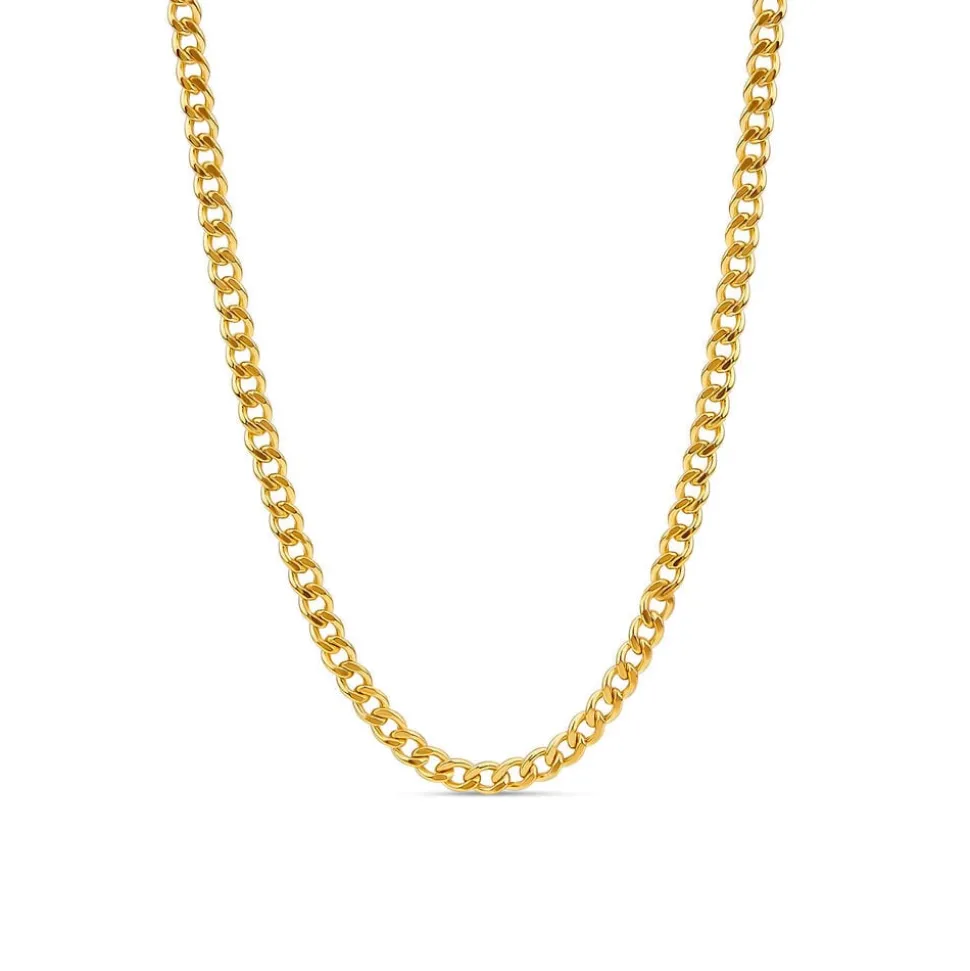 9ct Yellow Gold Polished 22'' Curb Chain Necklace