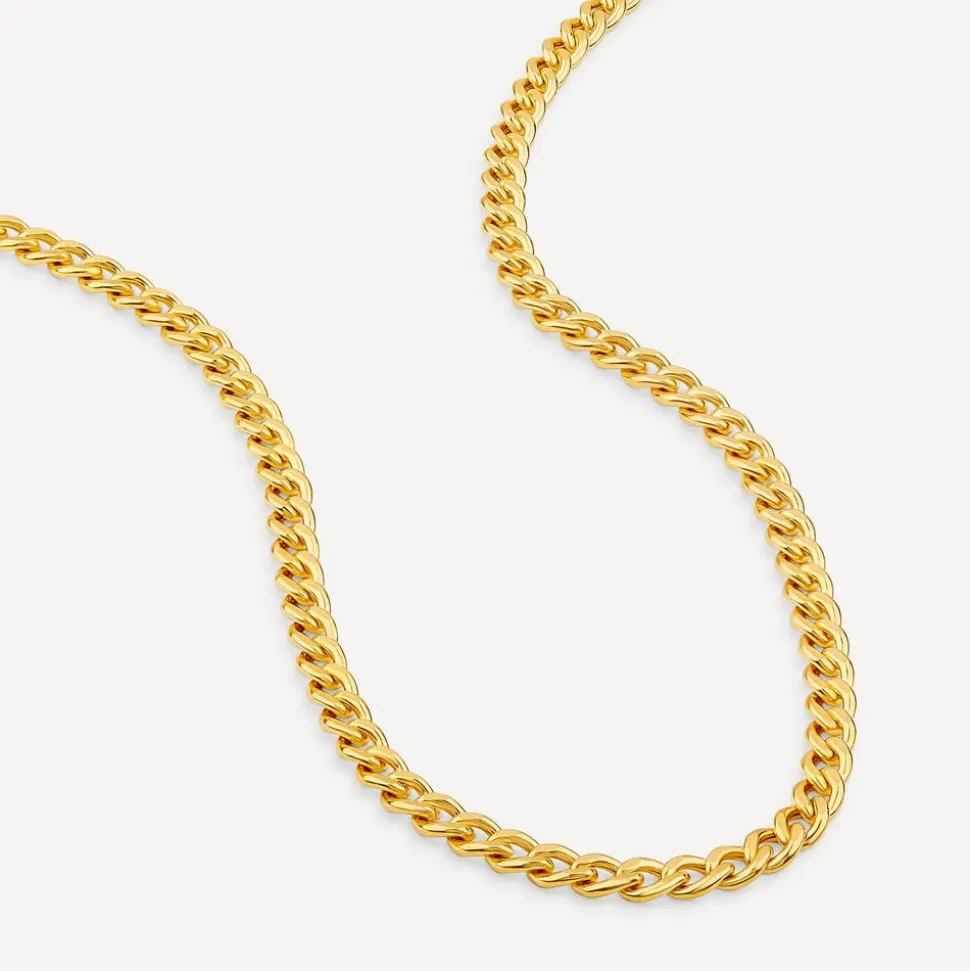 9ct Yellow Gold Polished 22'' Curb Chain Necklace