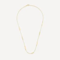9ct Yellow Gold Polished Discs & Bar Necklet