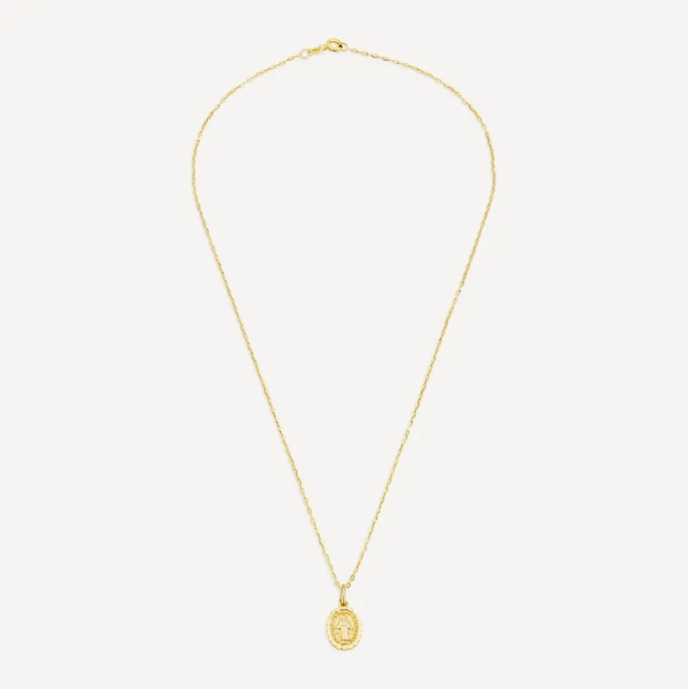 9ct Yellow Gold Polished Oval Miraculous Medal
