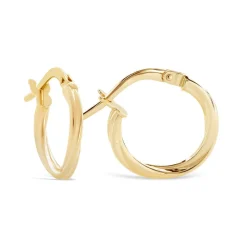 9ct Yellow Gold Polished Twist Hoop Earrings