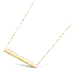 9ct Yellow Gold Rectangular Polished Bar Ladies Necklace