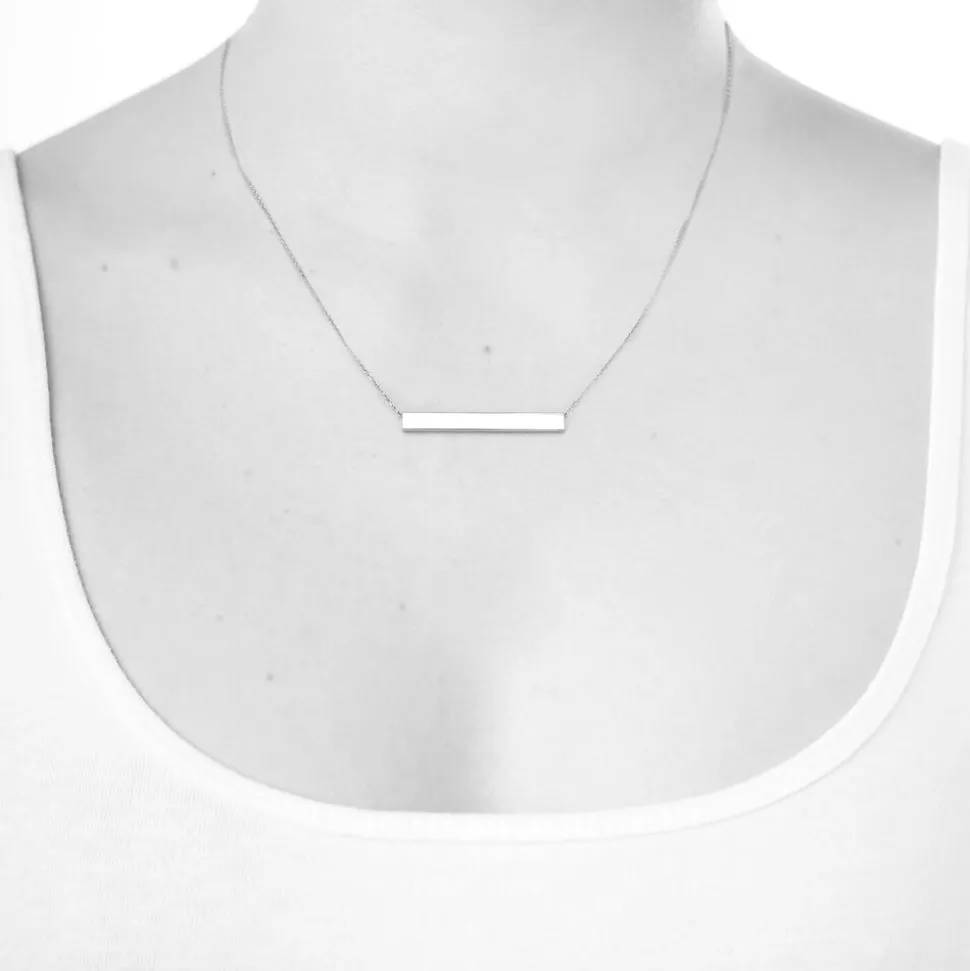 9ct Yellow Gold Rectangular Polished Bar Ladies Necklace