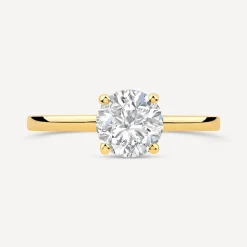 9ct Yellow Gold Round Brilliant Cubic Zirconia Promise Ring