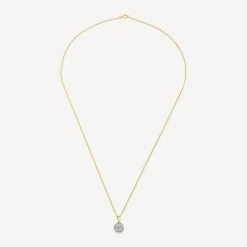 9ct Yellow Gold Round 0.25ct Diamond Cluster Pendant