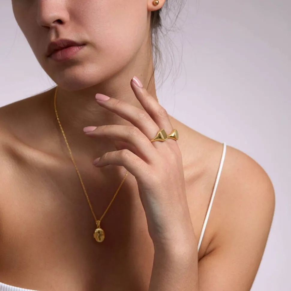 9ct Yellow Gold Round Rope Edge Signet Ring