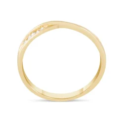 9ct Yellow Gold Shaped Diamond 3mm Wedding Ring