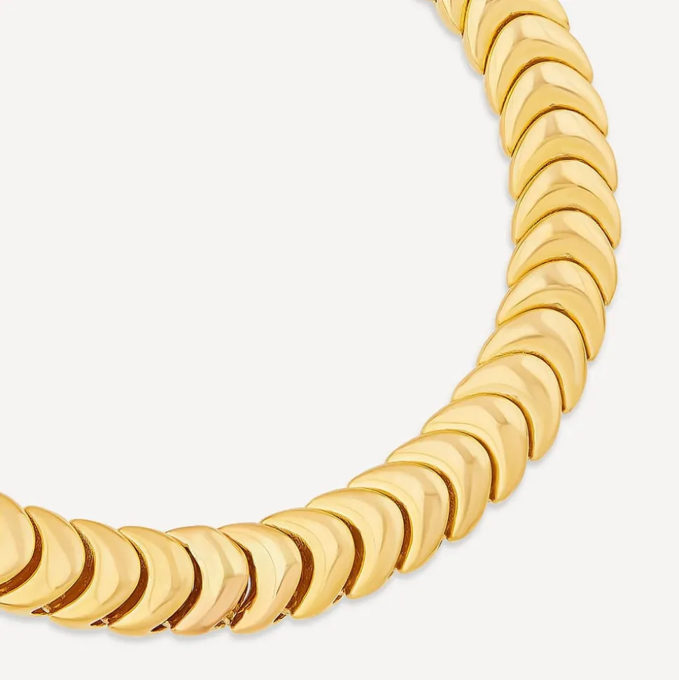 9ct Yellow Gold Shiny Interlocking Link Bracelet