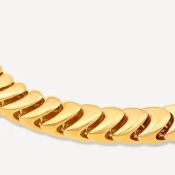 9ct Yellow Gold Shiny Interlocking Link Bracelet