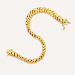 9ct Yellow Gold Shiny Interlocking Link Bracelet