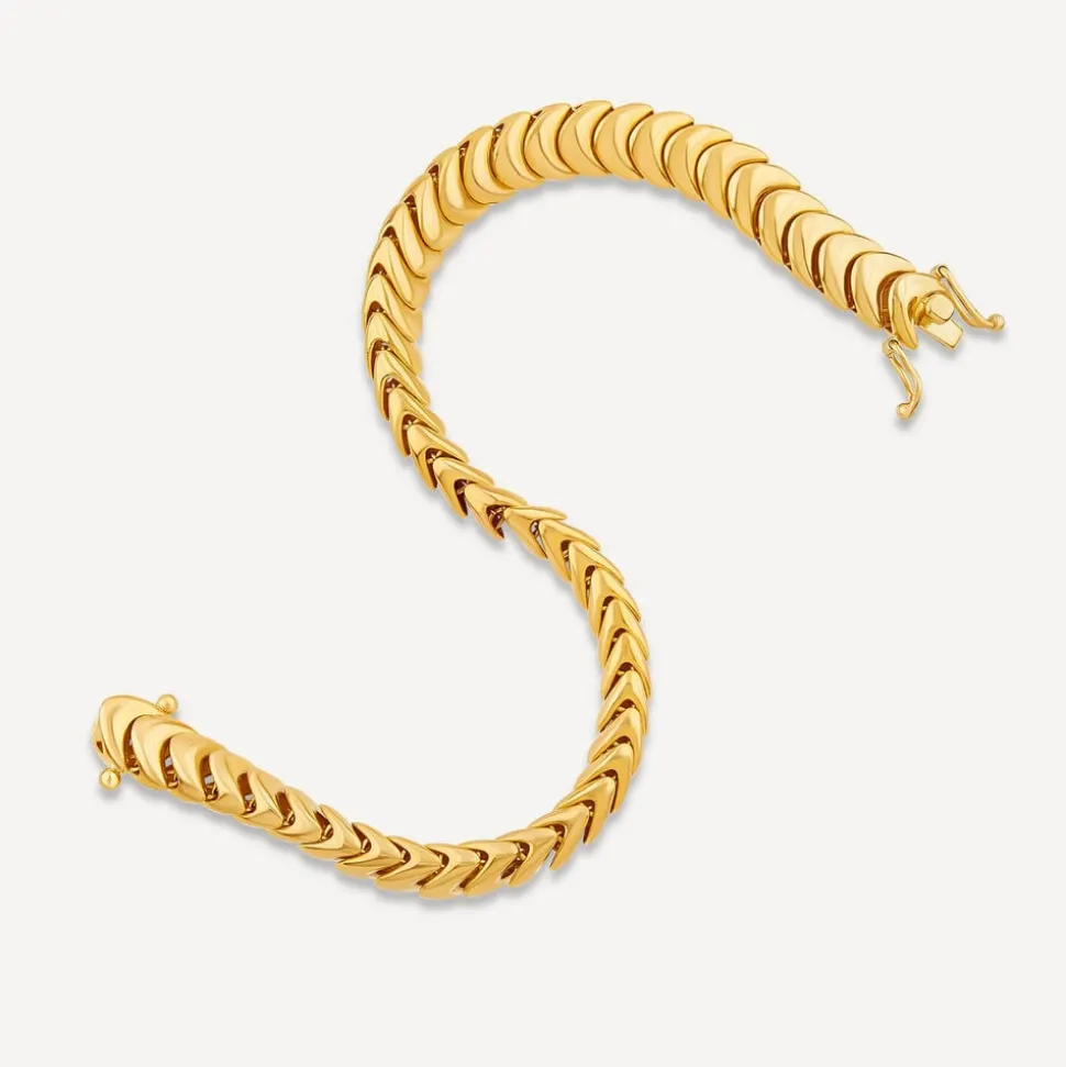9ct Yellow Gold Shiny Interlocking Link Bracelet