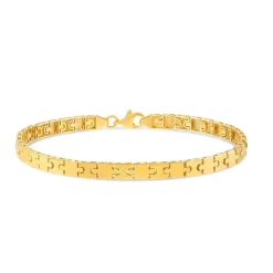 9ct Yellow Gold Shiny Narrow Jigsaw Bracelet