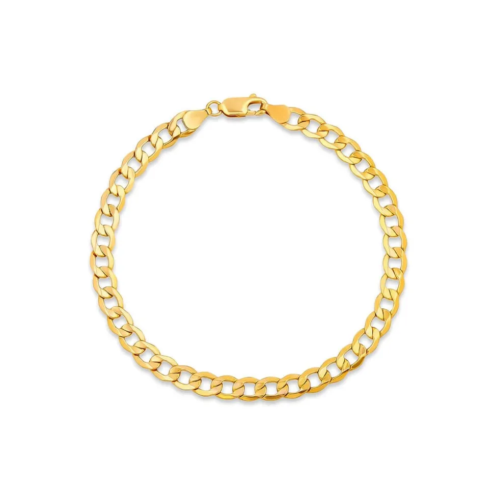9ct Yellow Gold Six Sided Curb Chain Bracelet