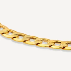 9ct Yellow Gold Six Sided Curb Chain Bracelet