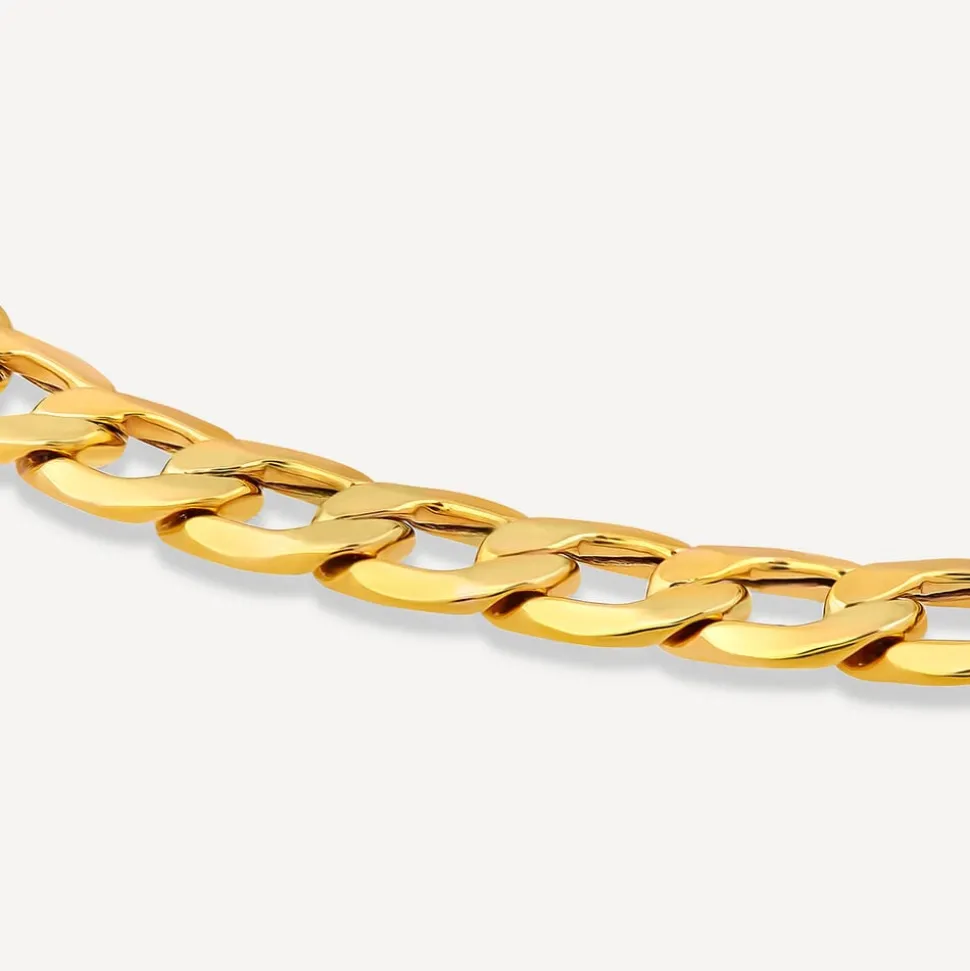 9ct Yellow Gold Six Sided Curb Chain Bracelet