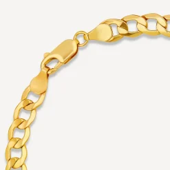 9ct Yellow Gold Six Sided Curb Chain Bracelet