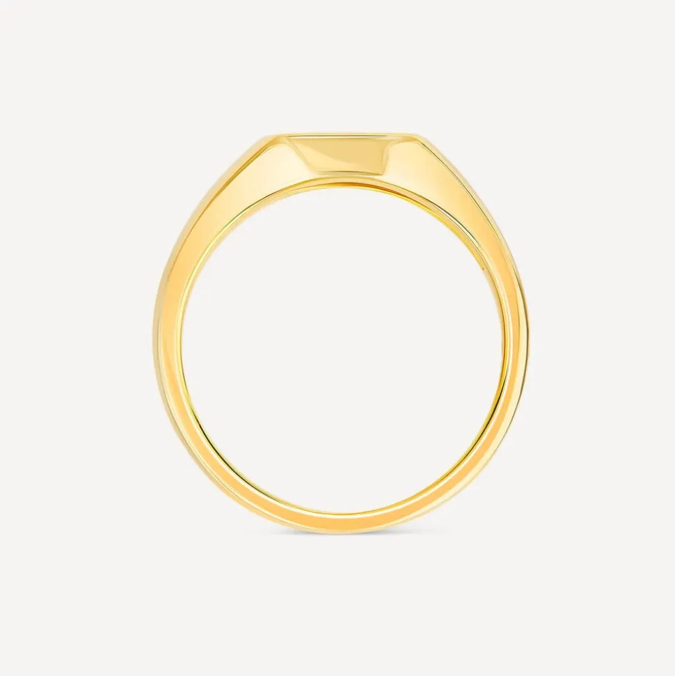 9ct Yellow Gold Square Diamond Set Signet Ring