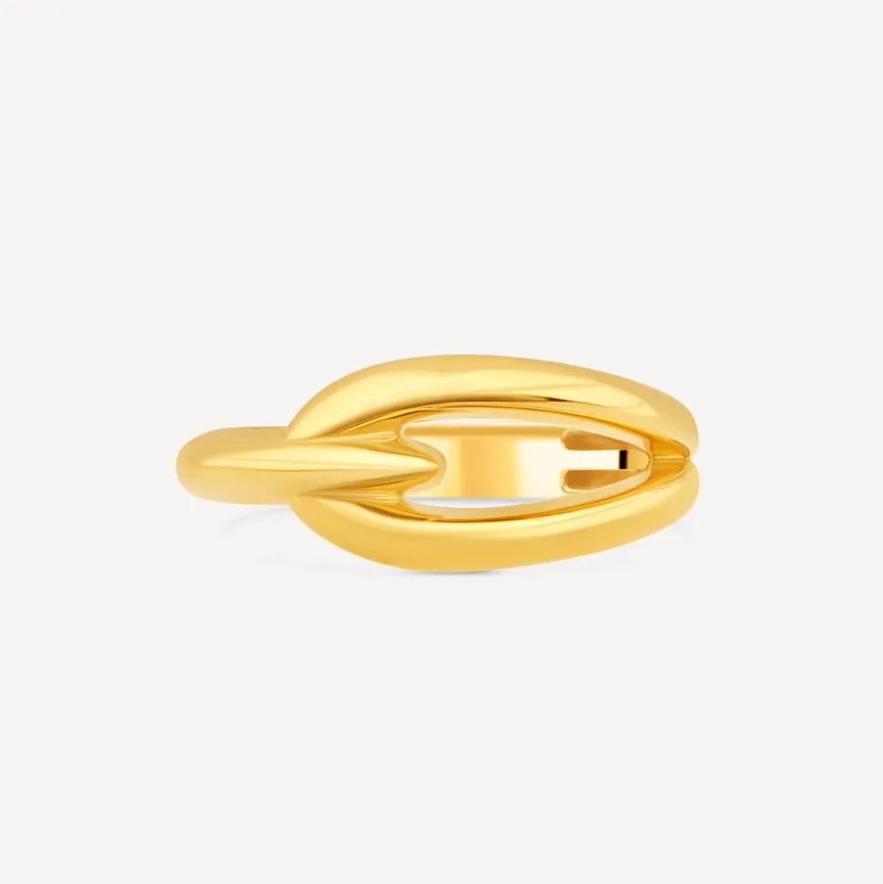 9ct Yellow Gold Stirrup Polished Plain Band Ring