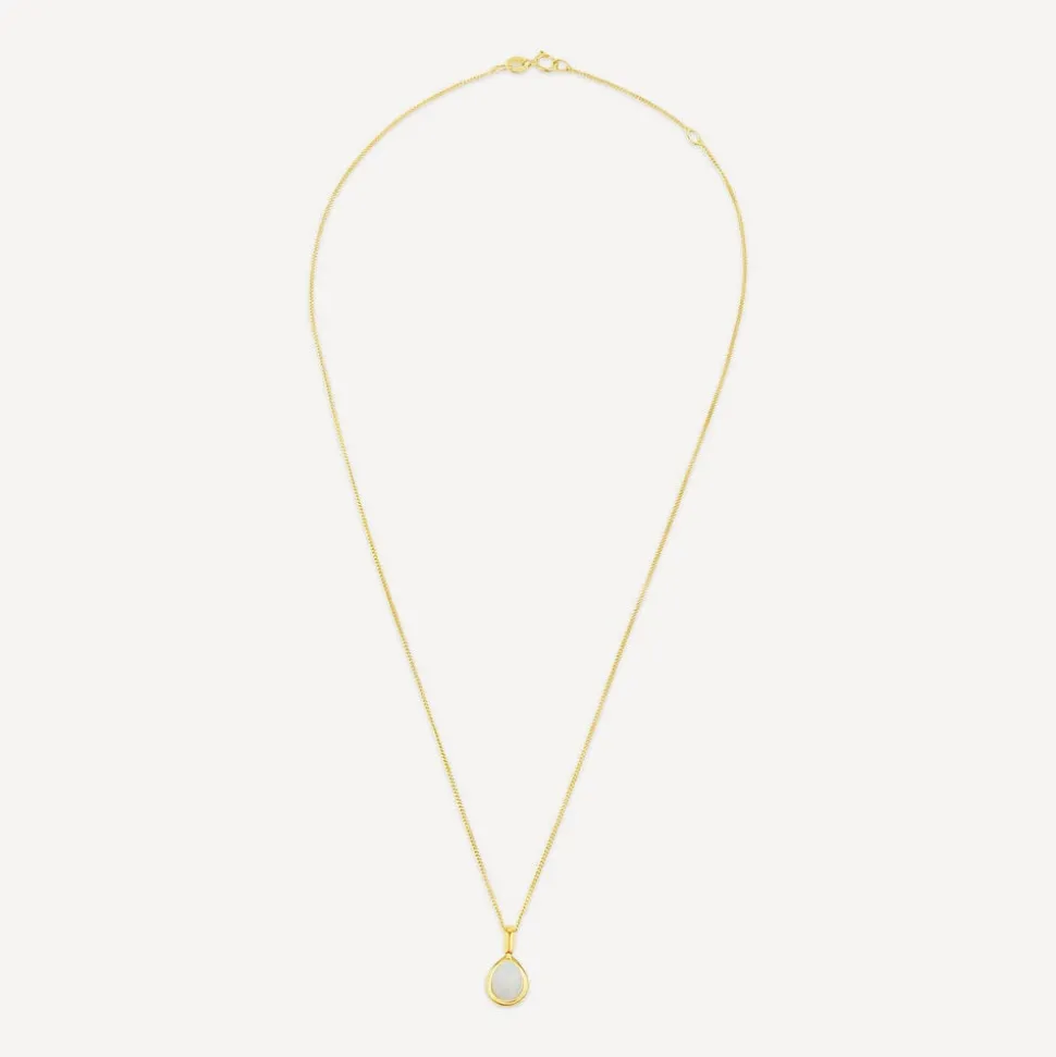 9ct Yellow Gold Teardrop Opal Gold Frame Pendant