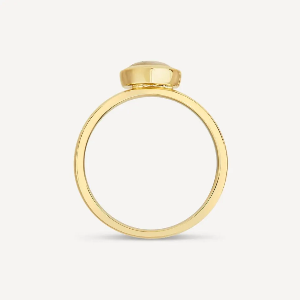 9ct Yellow Gold Teardrop Opal Gold Frame Ring