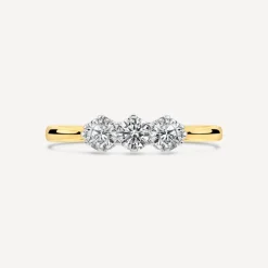 18ct Yellow Gold Three Stones 0.50ct Claw Set Diamond Ring