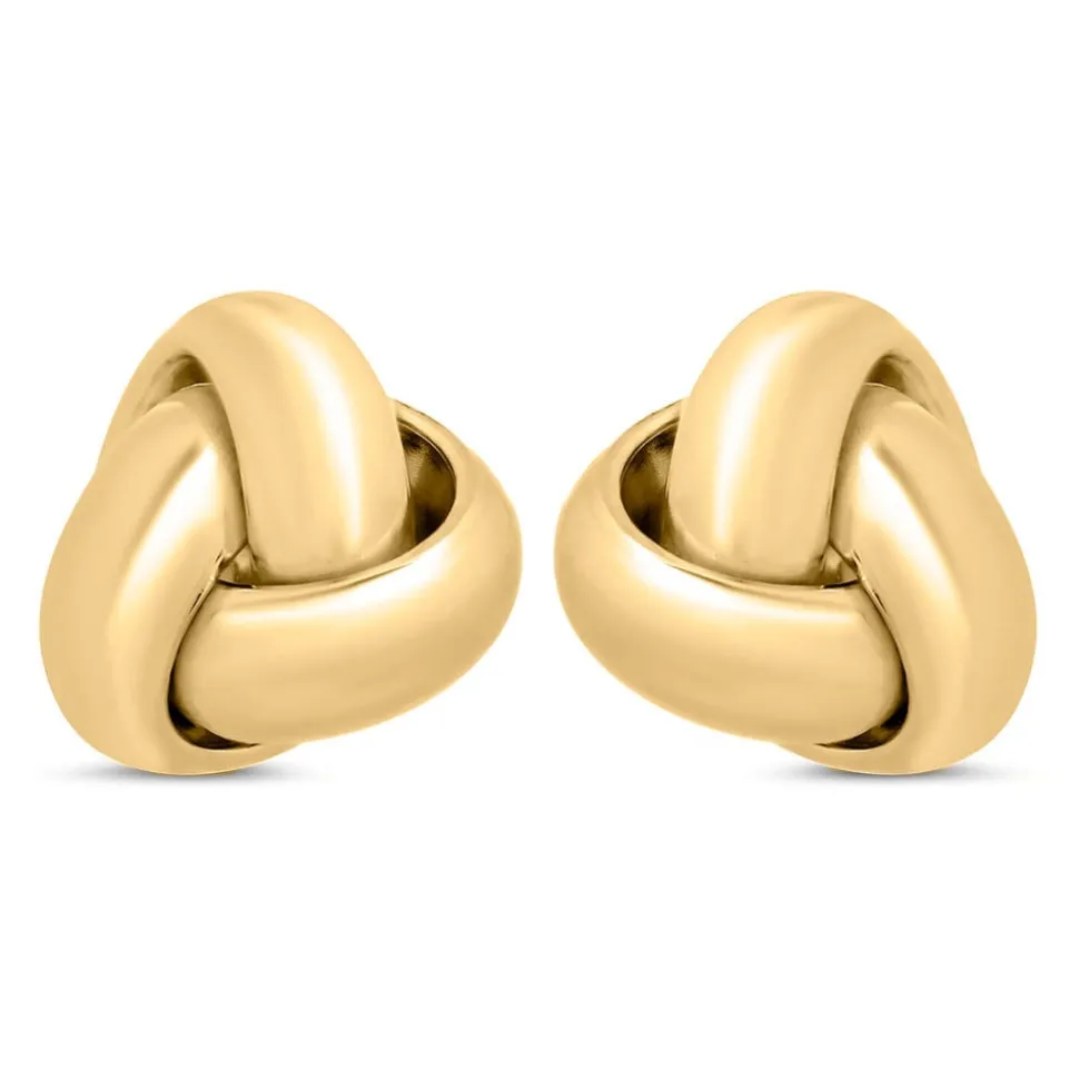 9ct Yellow Gold Three Strand Knot Stud Earrings
